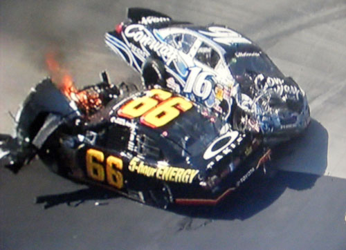 Colin Braun and Steve Wallace wreck