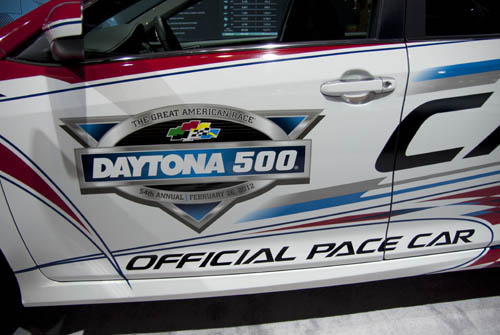 Side door of the Daytona 500 pace car.